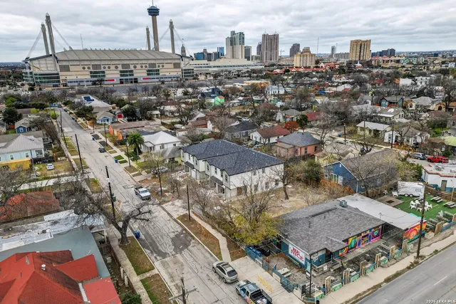 an aerial view of a city