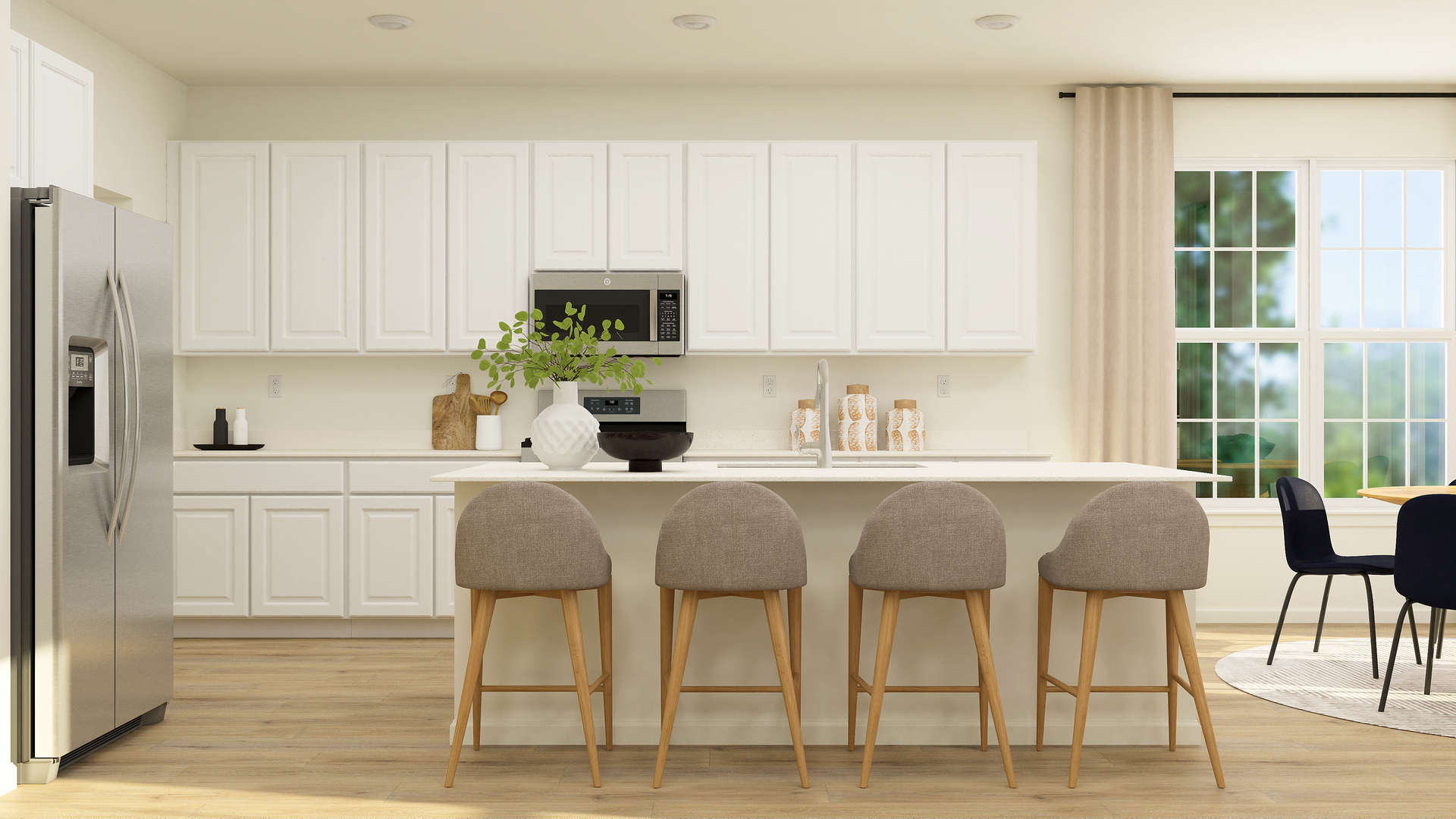 130 Newburgh Lane Algonquin, IL 60102 - Photo 7 of 33 a kitchen with stainless steel appliances granite countertop a table chairs sink and cabinets