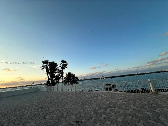 a view of a terrace with sky view