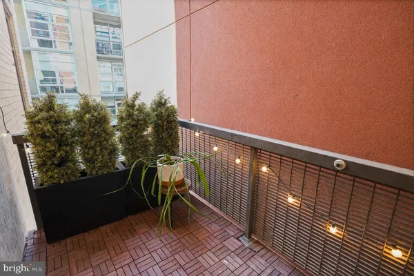 a view of balcony with chair