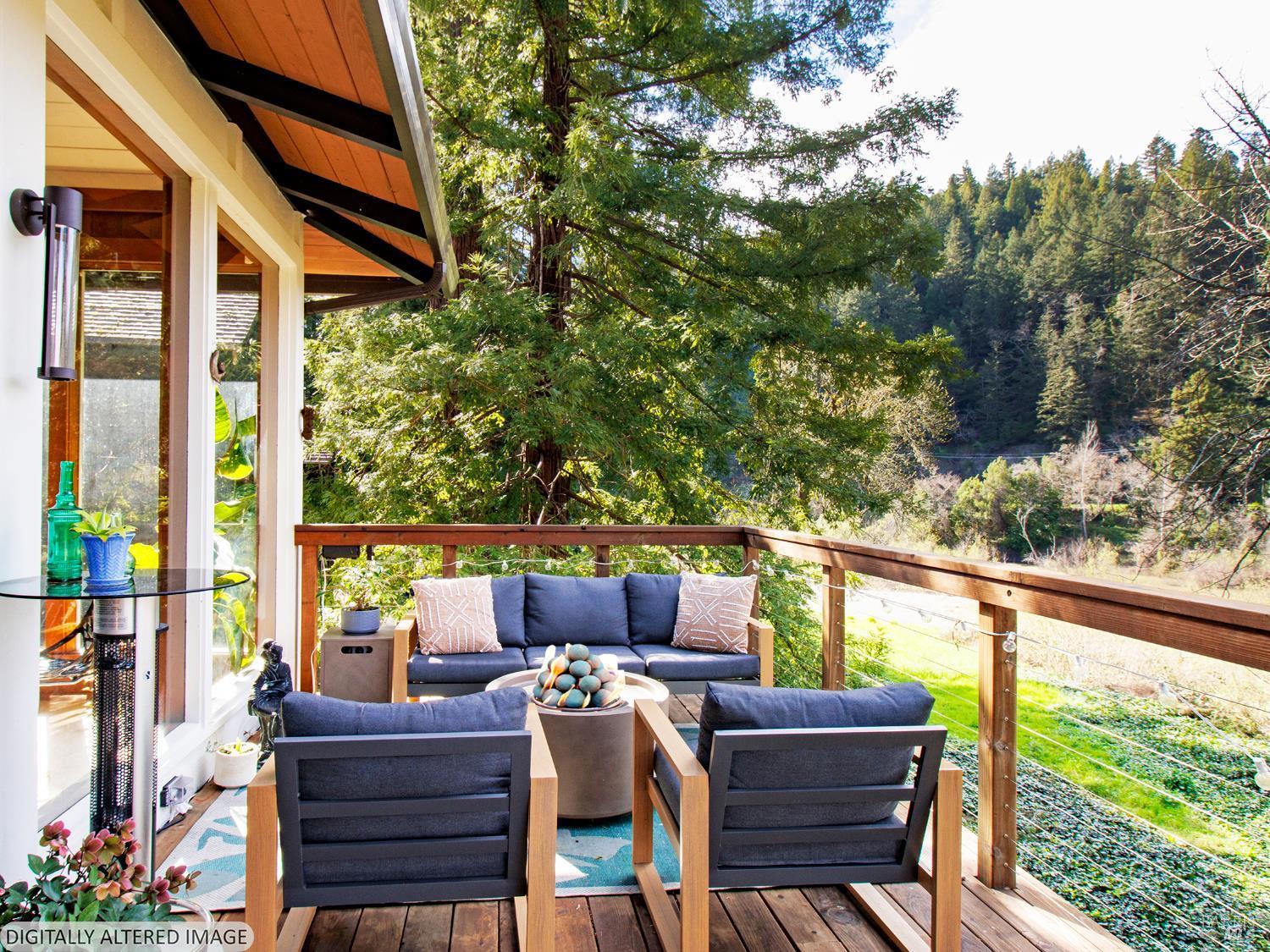 16620 Guernewood Road Guerneville, CA 95446 - Photo 16 of 66 Top entertaining deck.
