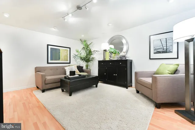 a living room with furniture and a couch
