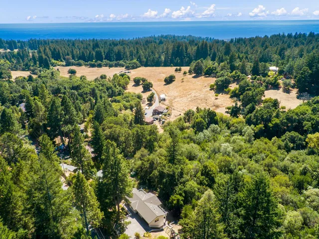 a view of a lake with a city
