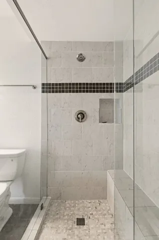a bathroom with a shower