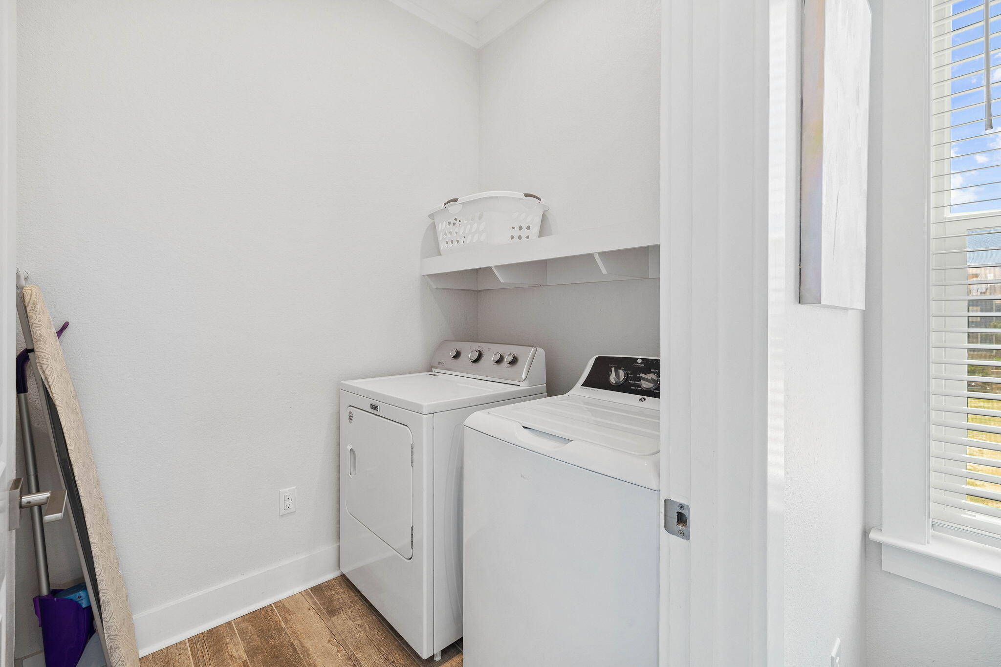 44 Abbey Road Santa Rosa Beach, FL 32459 - Photo 20 of 52 a view of washer and dryer with wooden floor