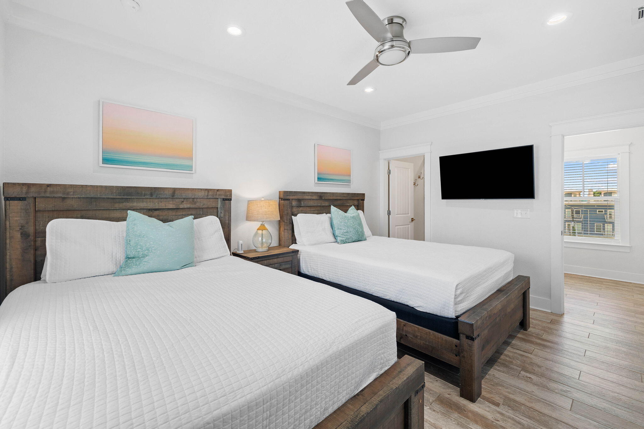 44 Abbey Road Santa Rosa Beach, FL 32459 - Photo 30 of 52 a bedroom with a bed and a flat screen tv