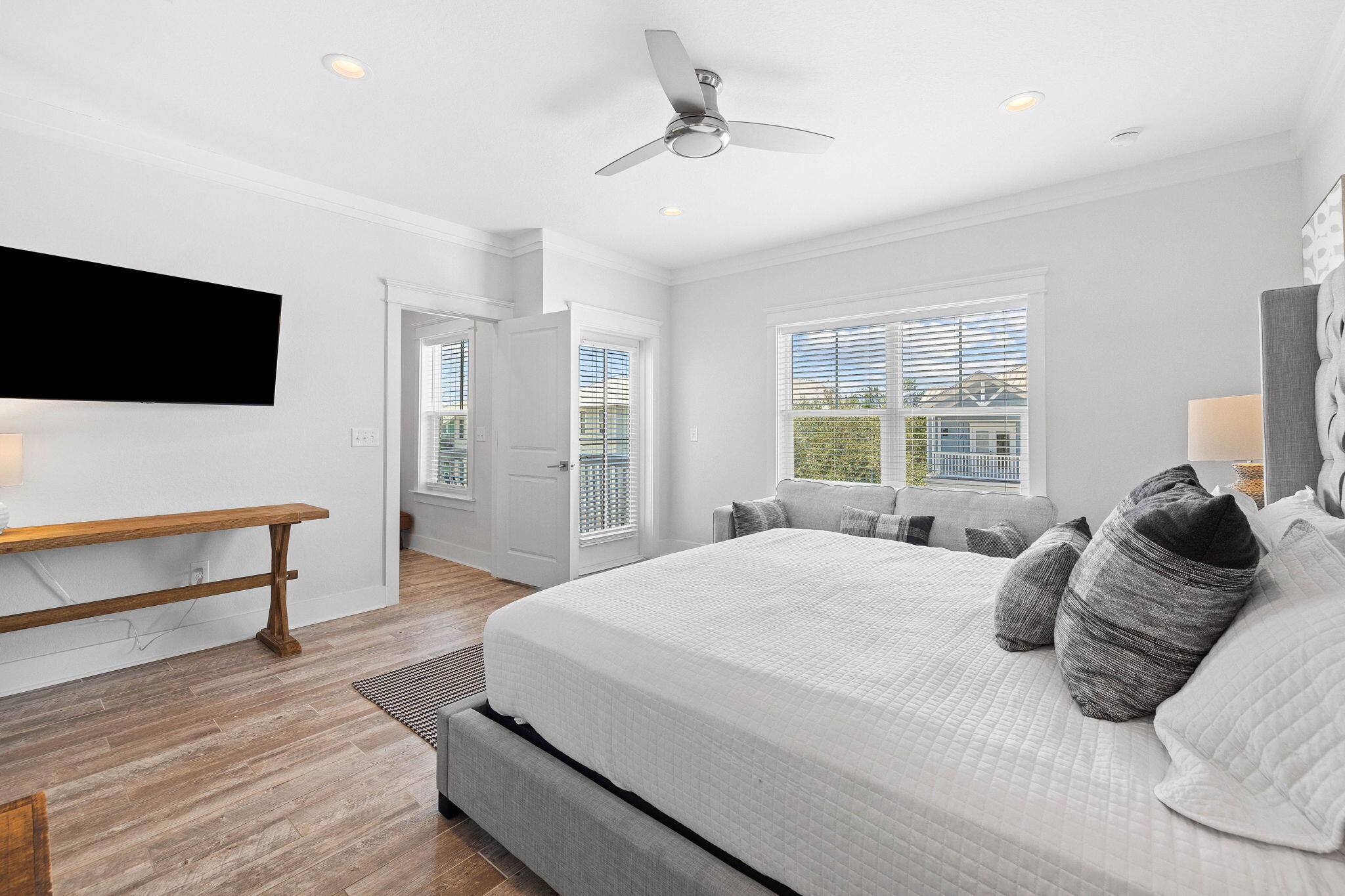 44 Abbey Road Santa Rosa Beach, FL 32459 - Photo 34 of 52 a bedroom with a bed and a flat screen tv