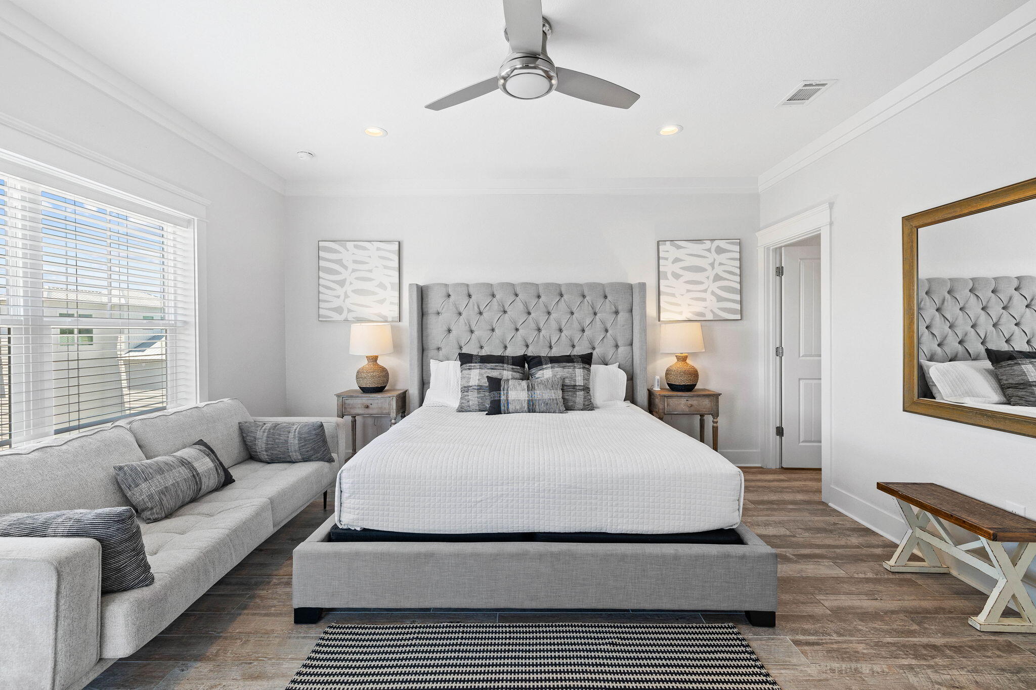 44 Abbey Road Santa Rosa Beach, FL 32459 - Photo 35 of 52 a spacious bedroom with a bed a couch and a window