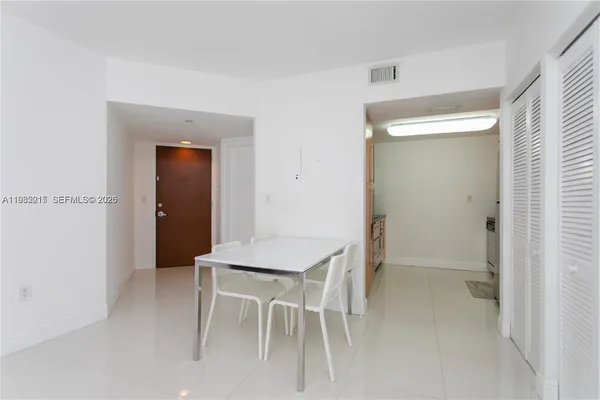 a view of a dining area with furniture