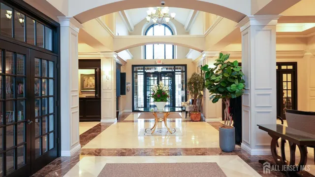 a large swimming pool is sitting in the middle of a house