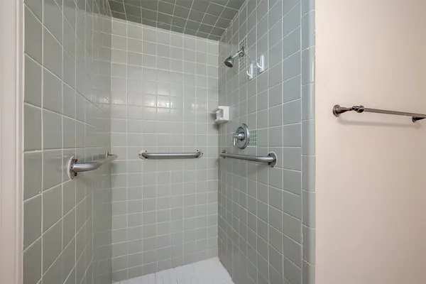 a bathroom with a shower