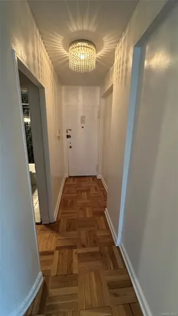 a view of balcony with wooden floor