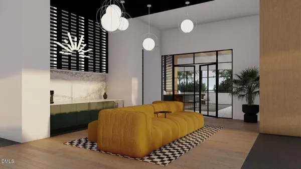 a spacious bedroom with a bed and a large window