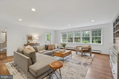 a outdoor living space with furniture and garden view