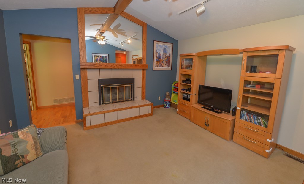3200 Sandy Lake Road Ravenna, OH 44266 - Photo 9 of 31 Vaulted Family room with another gas fireplace.