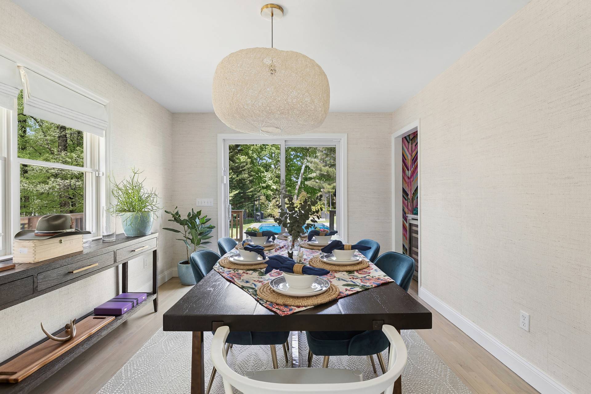 32 Old Fish Cove Road Southampton, NY 11968 - Photo 11 of 23 a view of a dining room with furniture window and outside view