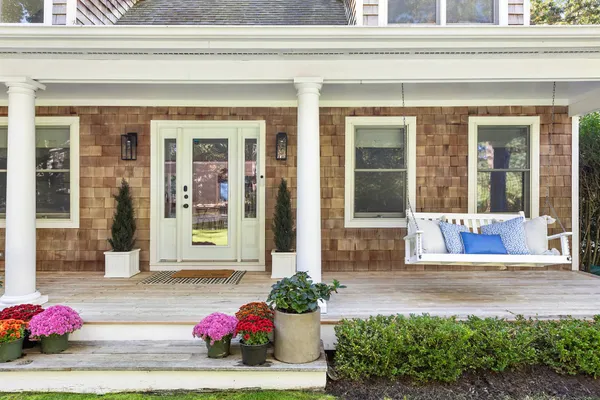 a front view of a house