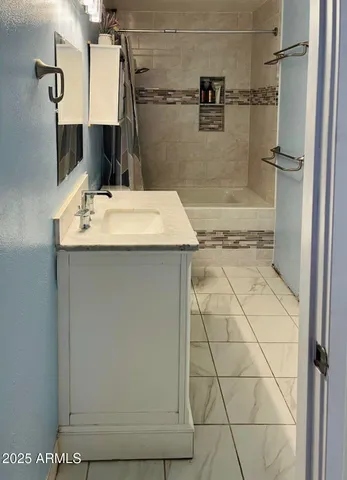 a bathroom with a shower