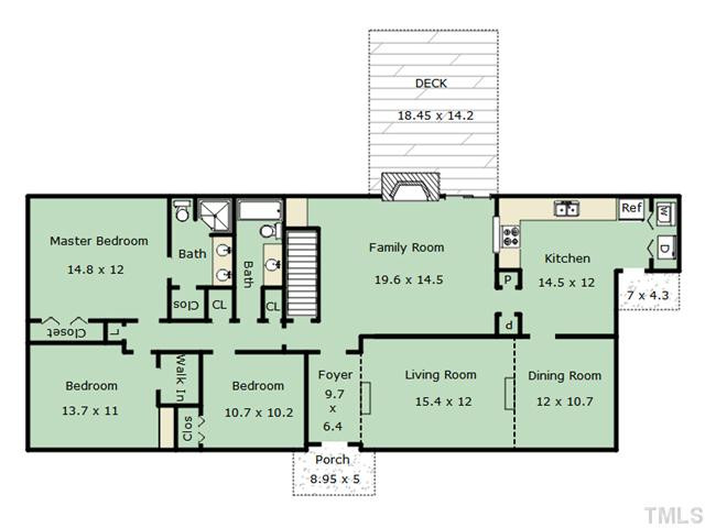 3315 Woodward Place Raleigh, NC 27607 - Photo 13 of 14 Main floor layout.