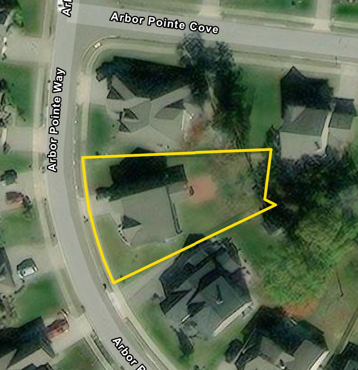 an aerial view of a swimming pool