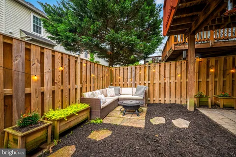 a building outdoor space with patio furniture