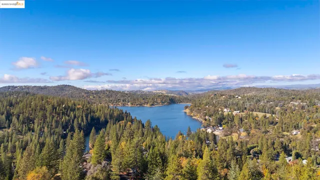 a view of a lush green hillside and houses