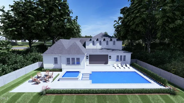 a view of house with yard outdoor seating and green space