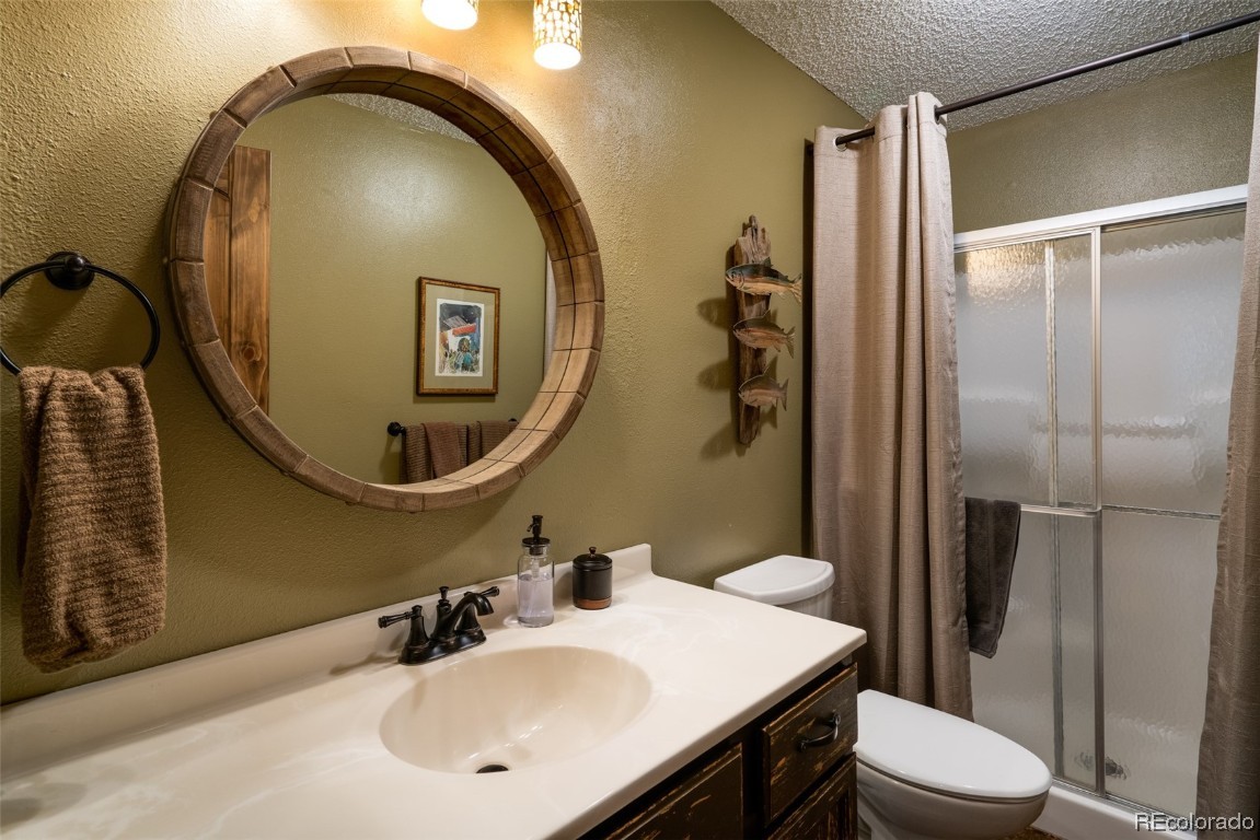 58195 Jupiter Place Clark, CO 80428 - Photo 20 of 29 a bathroom with a sink toilet and mirror