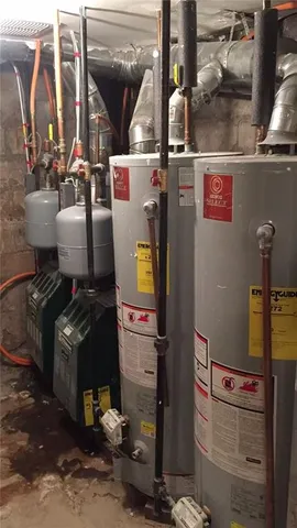 a close view of water heater room
