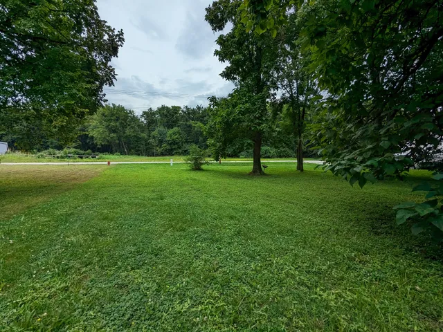 a view of field with trees in the background