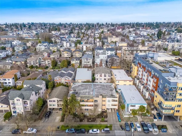 an aerial view of a city
