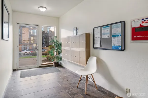 a room with furniture and a gate