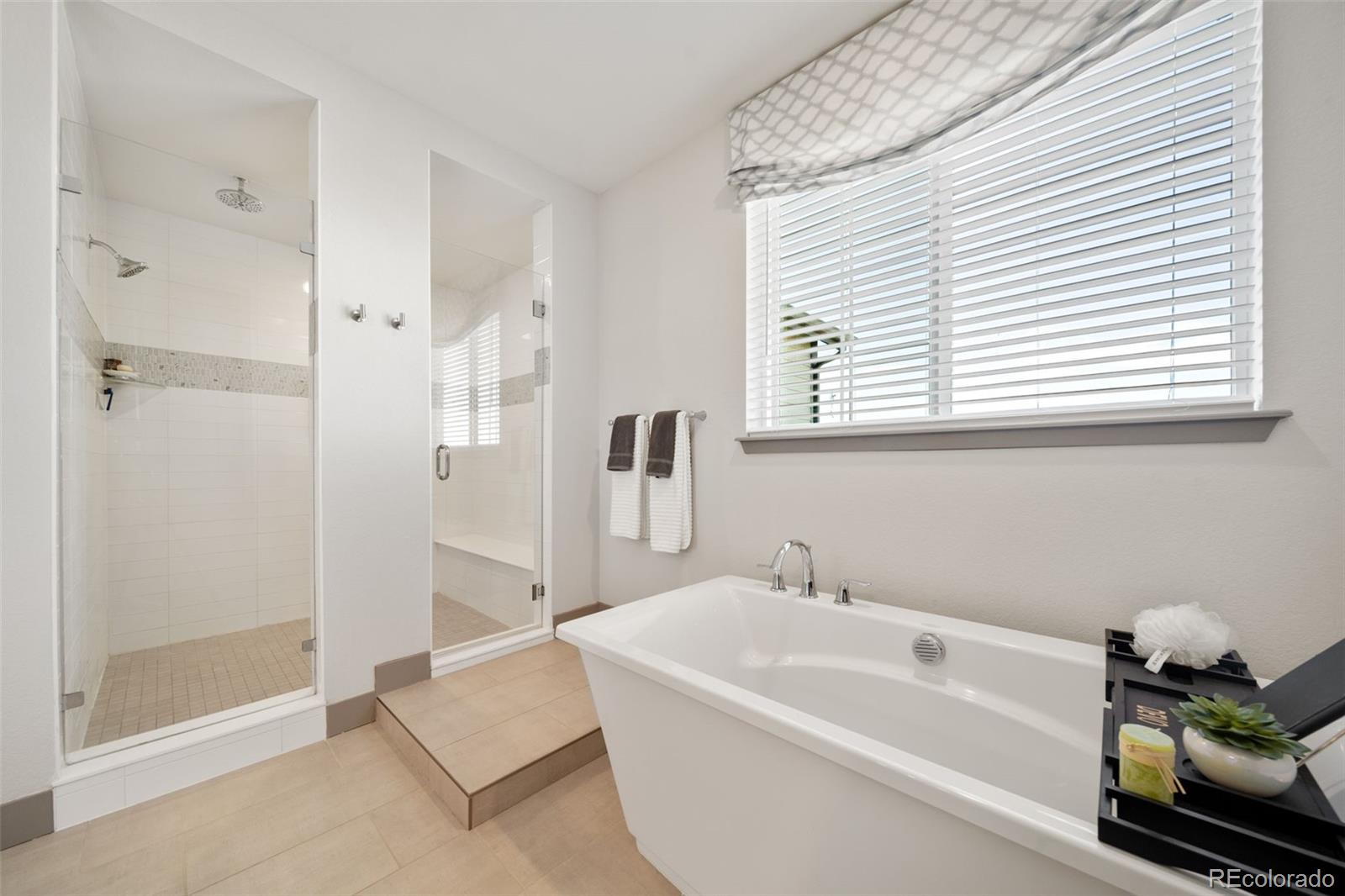 6465 Barnstead Drive Castle Pines, CO 80108 - Photo 19 of 50 a white bath tub sitting next to a bathroom