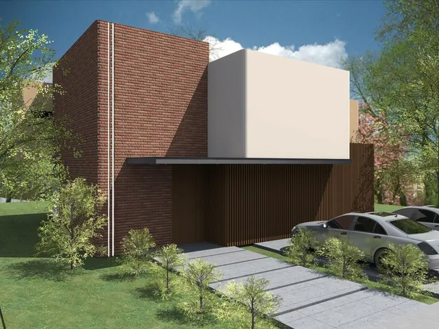 a backyard of a house with lots of green space