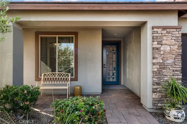 a view of a hallway with front door