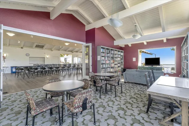 a view of a lake with a city