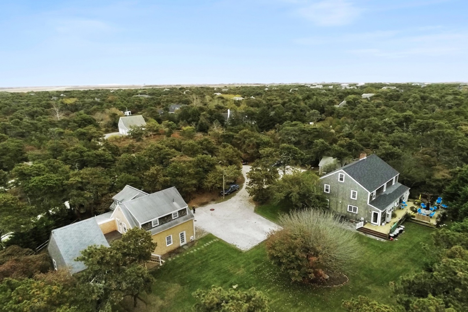 10 Skyline Drive Nantucket, MA 02554 - Photo 2 of 38 Aerial overlooking expansive yard