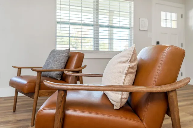 a kitchen with a faucet a potted plant and a sink