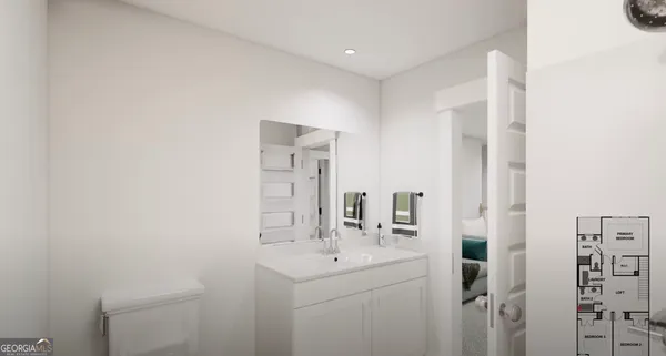 a kitchen with stainless steel appliances a table chairs refrigerator and microwave