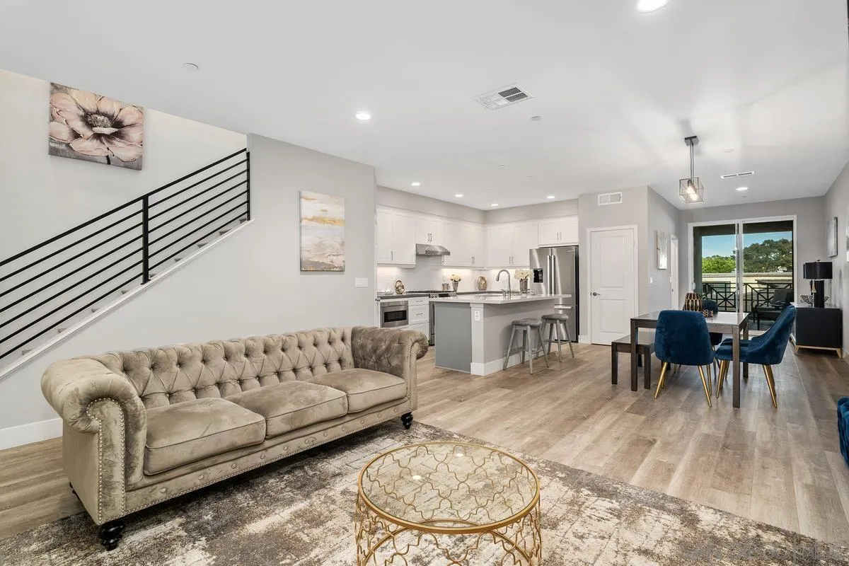 347 Oak Avenue Carlsbad, CA 92008 - Photo 30 of 34 a living room with furniture and kitchen view