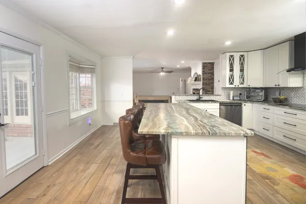 a view of a yard with an outdoor space