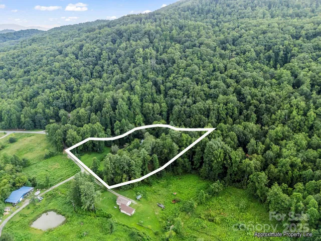 an aerial view of a house with mountain view