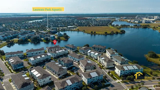 a view of a lake with outdoor space