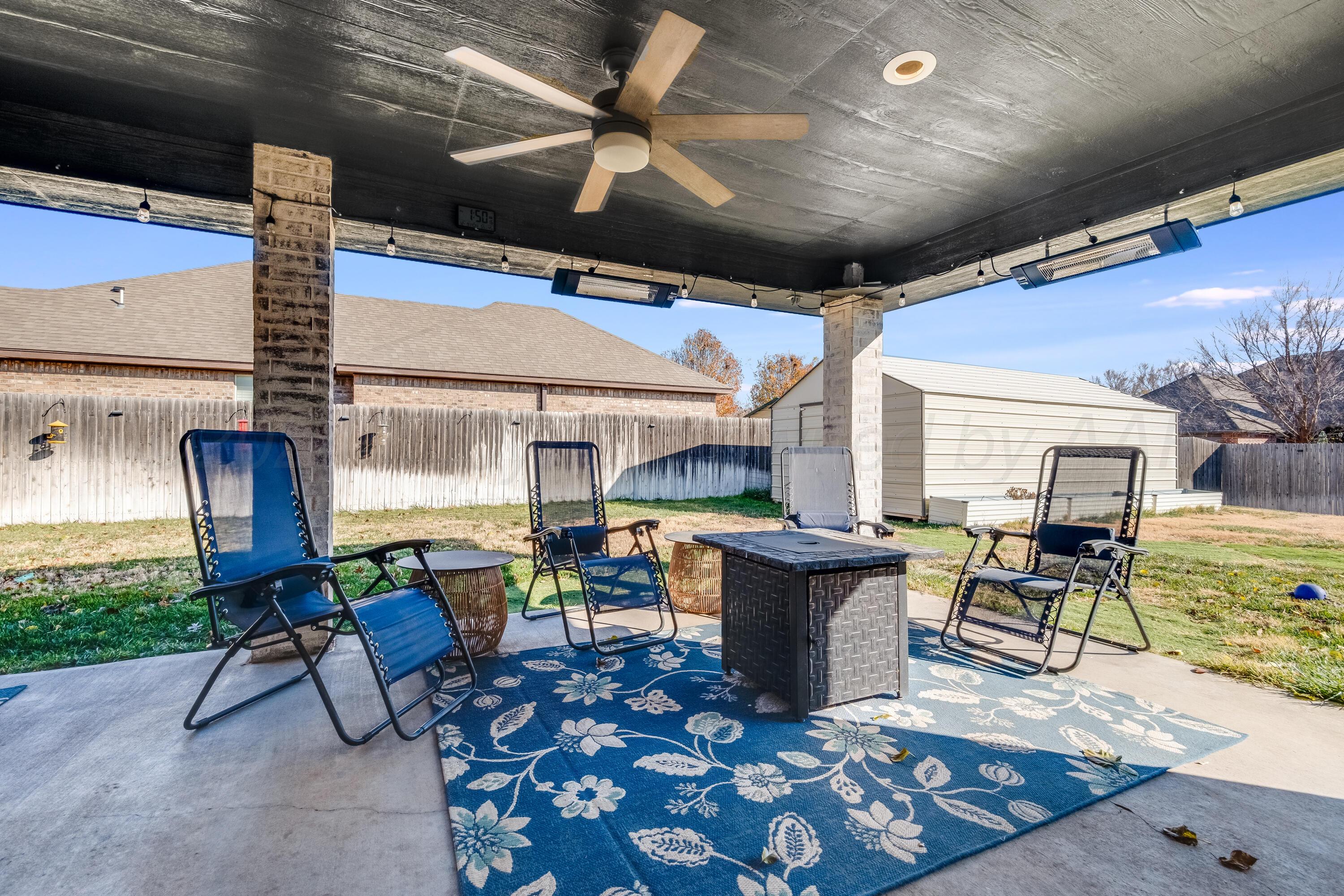 8413 Hamilton Drive Amarillo, TX 79119 - Photo 43 of 54 a living room with furniture a fireplace and a flat screen tv