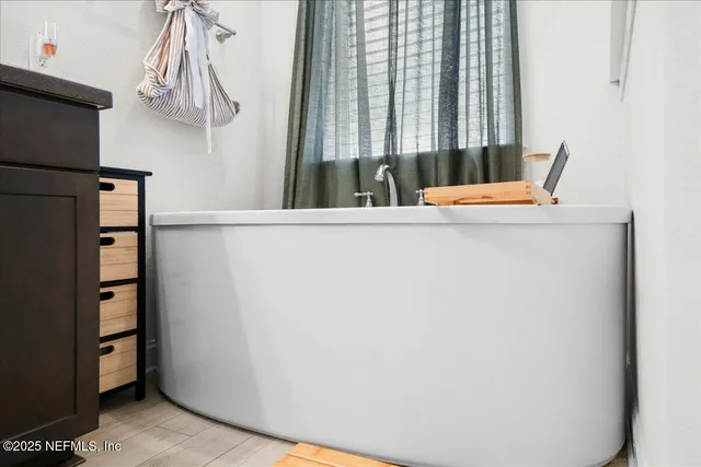 a view of small space with racks on the wall