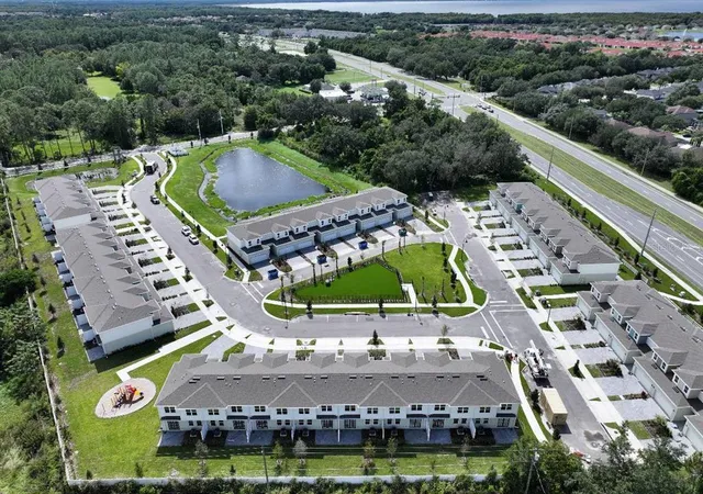 an aerial view of a city