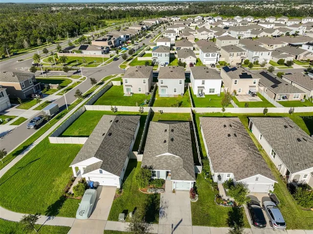 an aerial view of a city