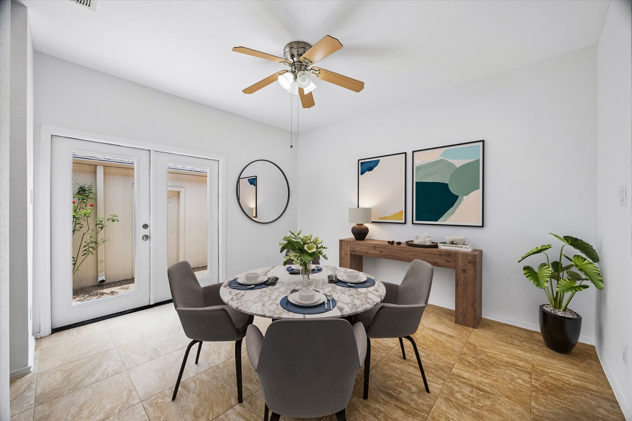 752 Augusta Drive, Unit 752 Houston, TX 77057 - Photo 7 of 19 Breakfast room - Virtually staged.