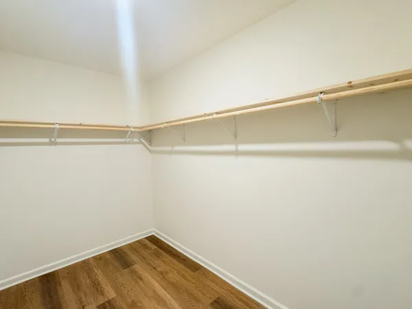 a view of small space with racks on the wall