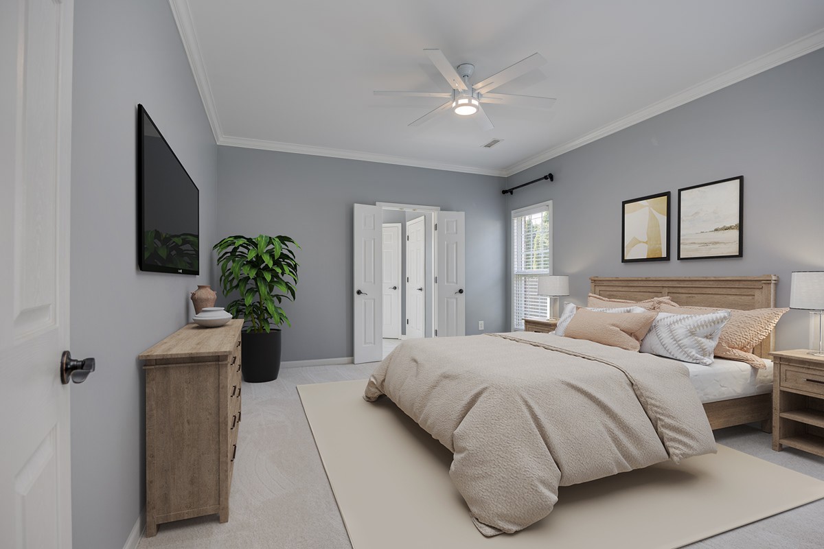 3002 Sakari Circle Spring Hill, TN 37174 - Photo 21 of 56 a spacious bedroom with a bed and a potted plant